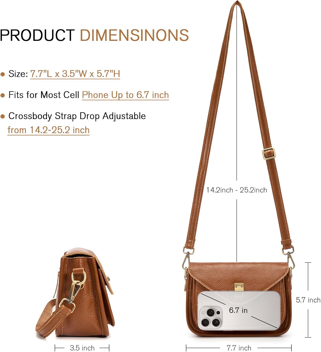 UEIRY Bolsos bandolera de cuero genuino para mujer, bolsos cruzados...