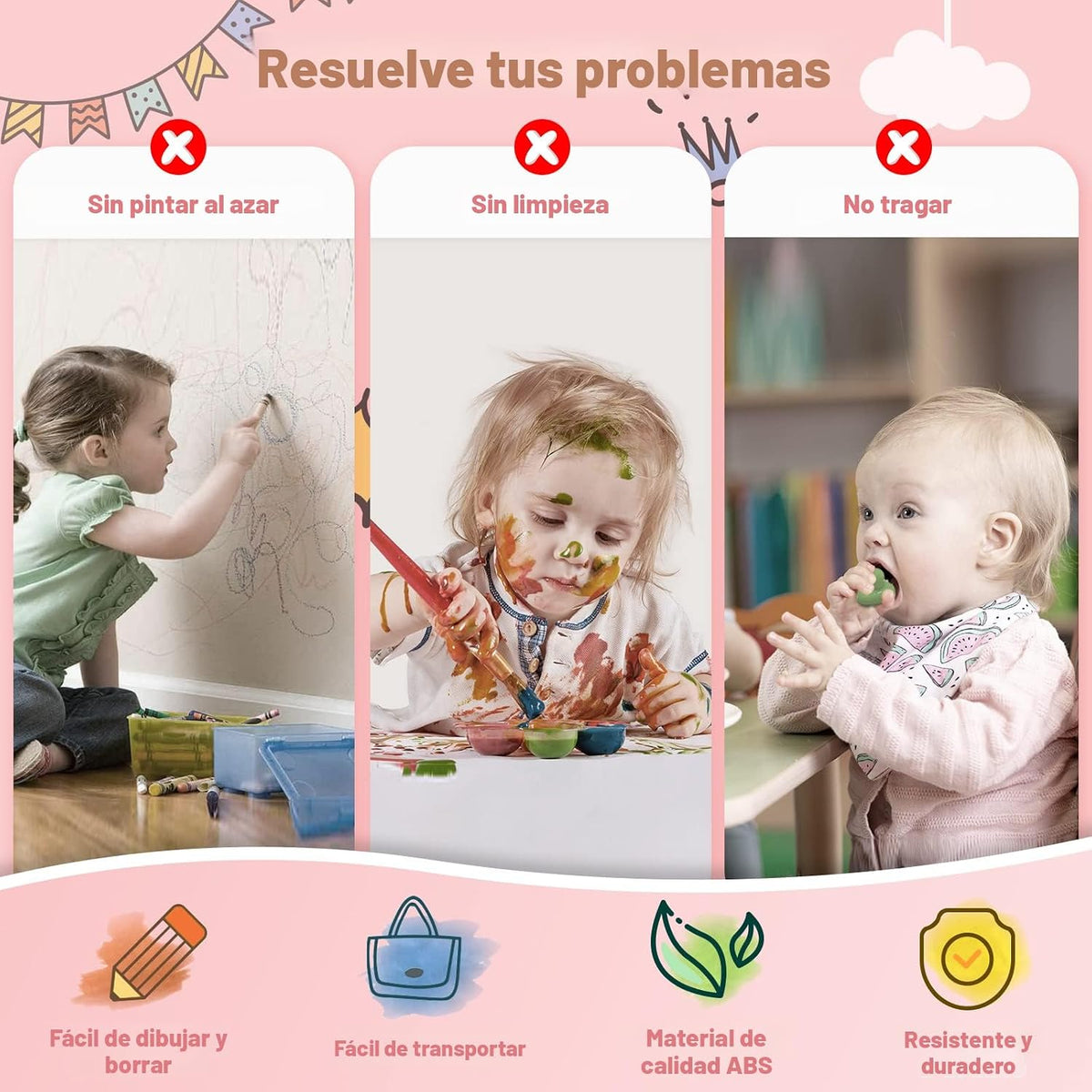 Kikidex Juguetes para niños pequeños de 1 a 3 años, tablero magnéti...