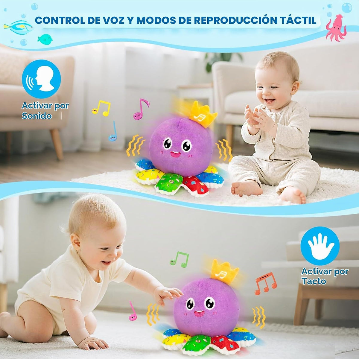 IJIGU Juguetes musicales para bebés de 6-12-18 meses, juguete de pu...