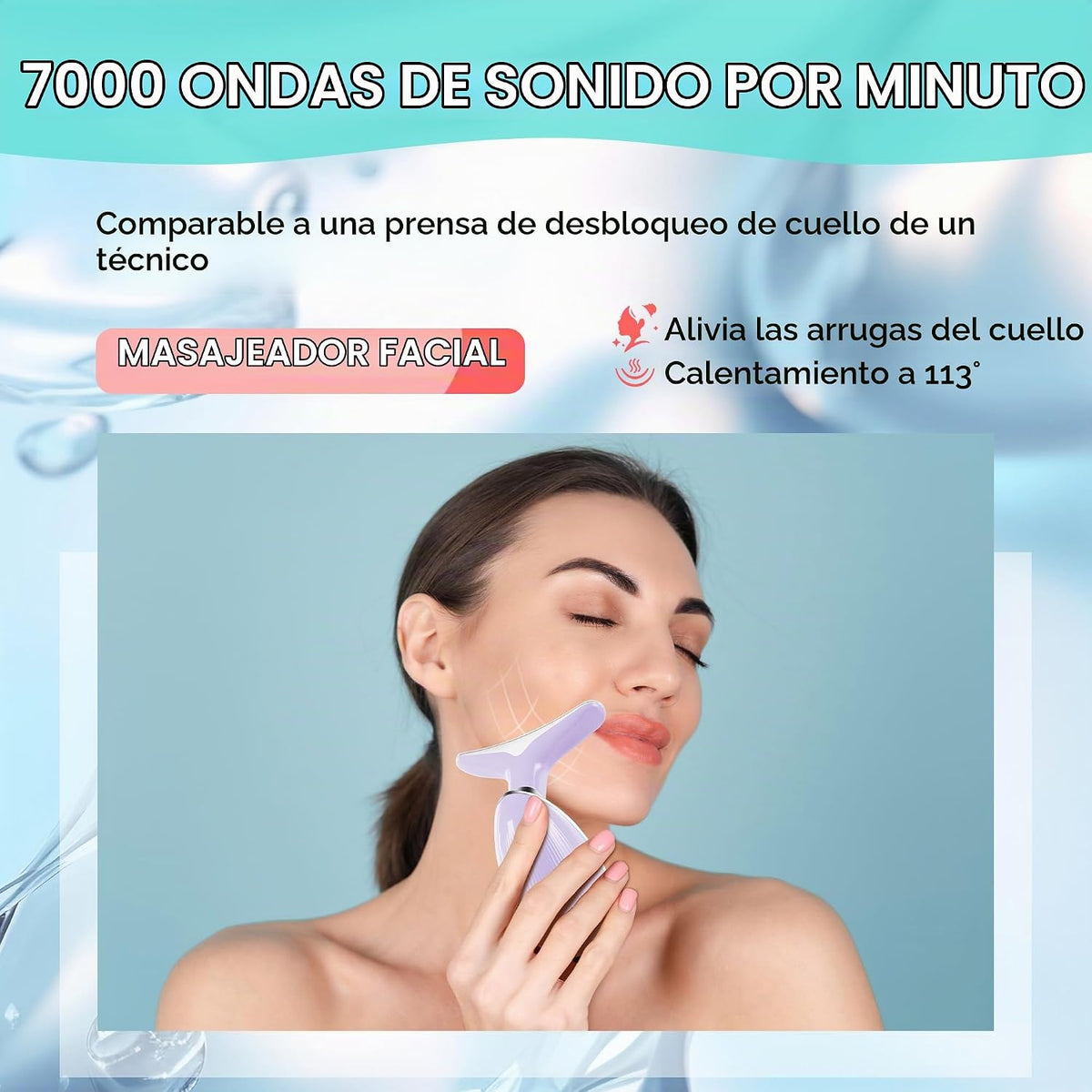 Masajeador Facial de Terapia de Luz Roja para Cara y Cuello, Vara d...