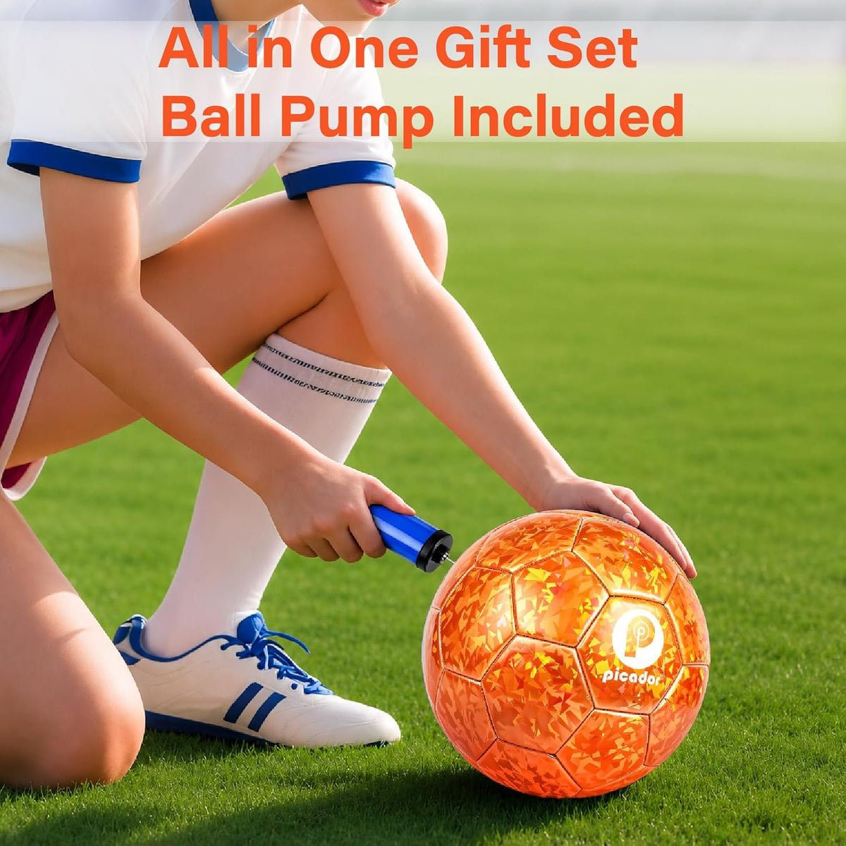 PP PICADOR Balón de fútbol tamaño 3, pelotas de fútbol con purpurin...