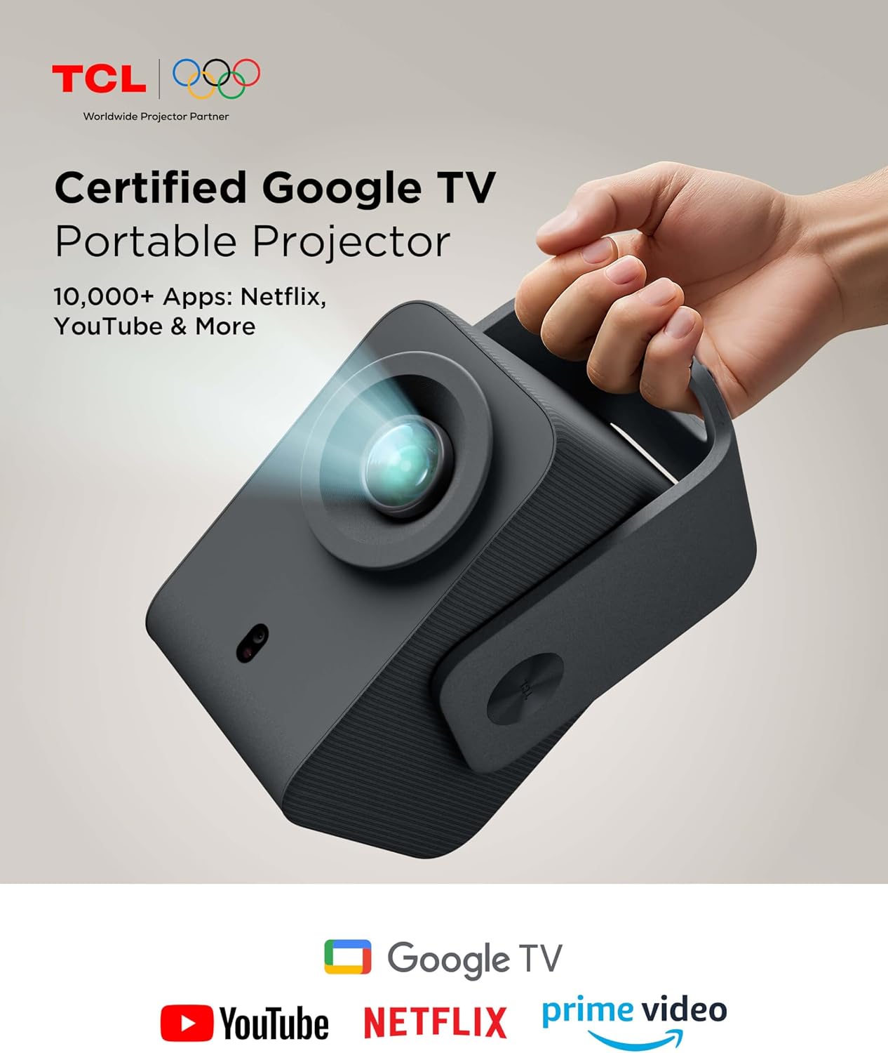 TCL C1 Smart Google TV Projector, WiFi y Bluetooth, cardán giratori...