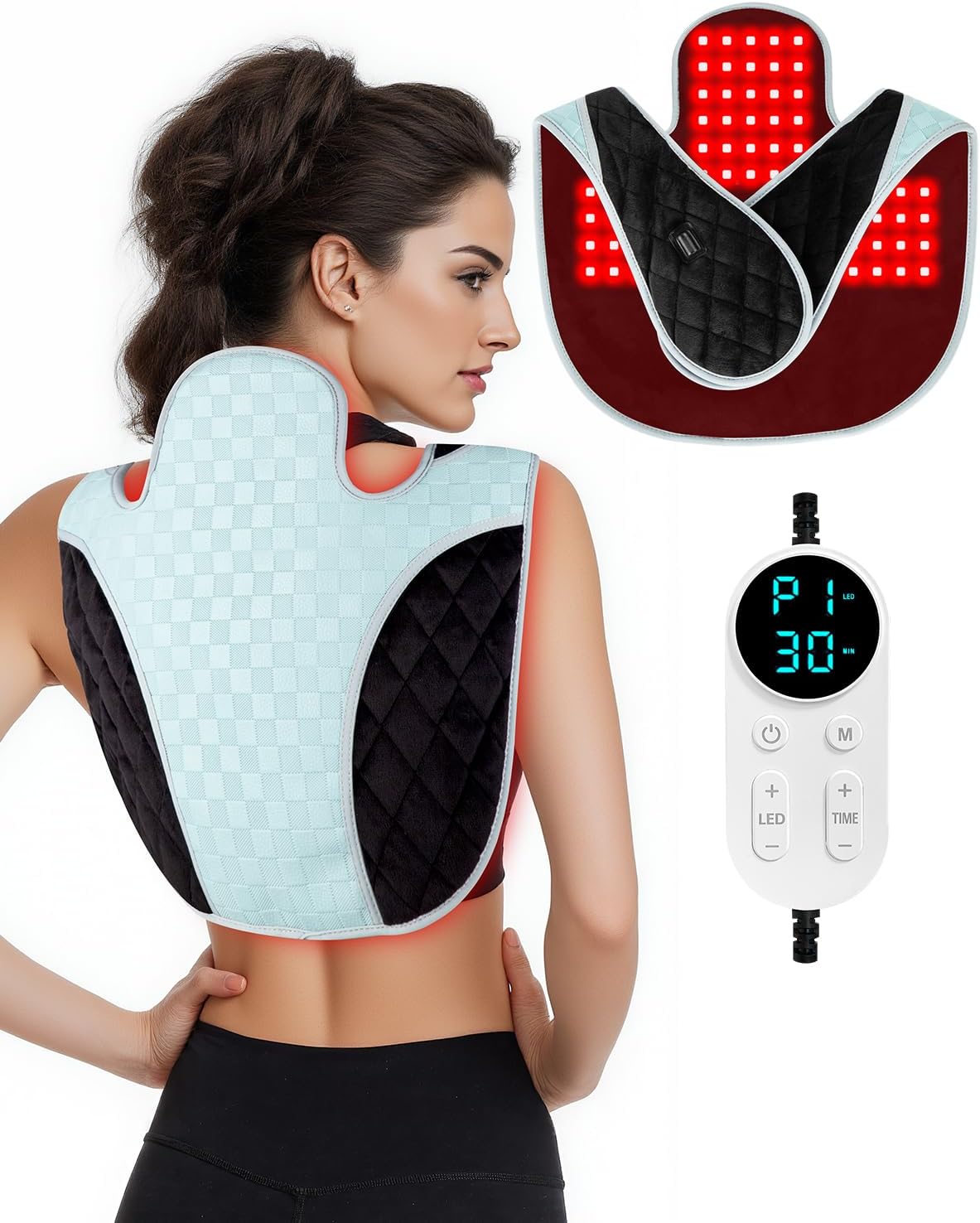 Terapia de Luz Roja para Cuello y Hombros, Masajeador de Cuello con...