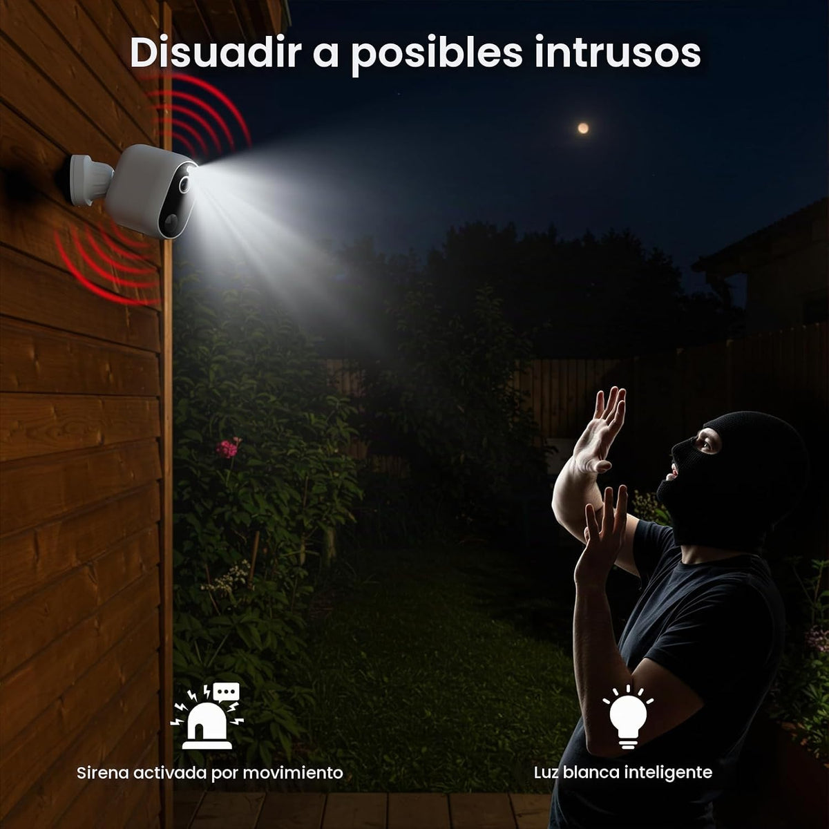 INFIYA Cámaras de seguridad 2K 3MP inalámbricas para exteriores, al...