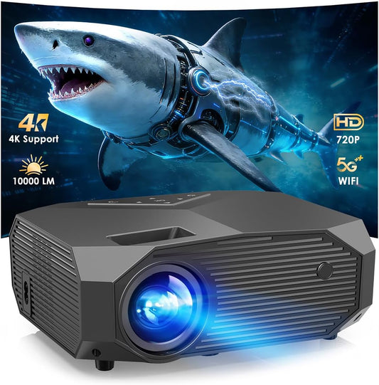 Proyector con WiFi y Bluetooth, proyector de película portátil para...