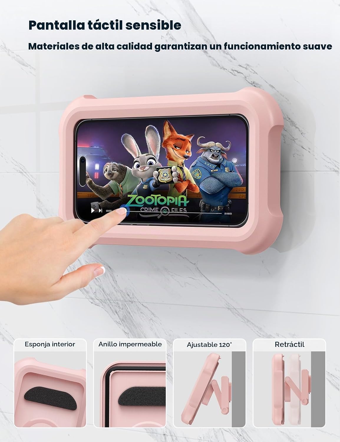 Lamicall Soporte impermeable para teléfono de ducha \u2013 Accesori...