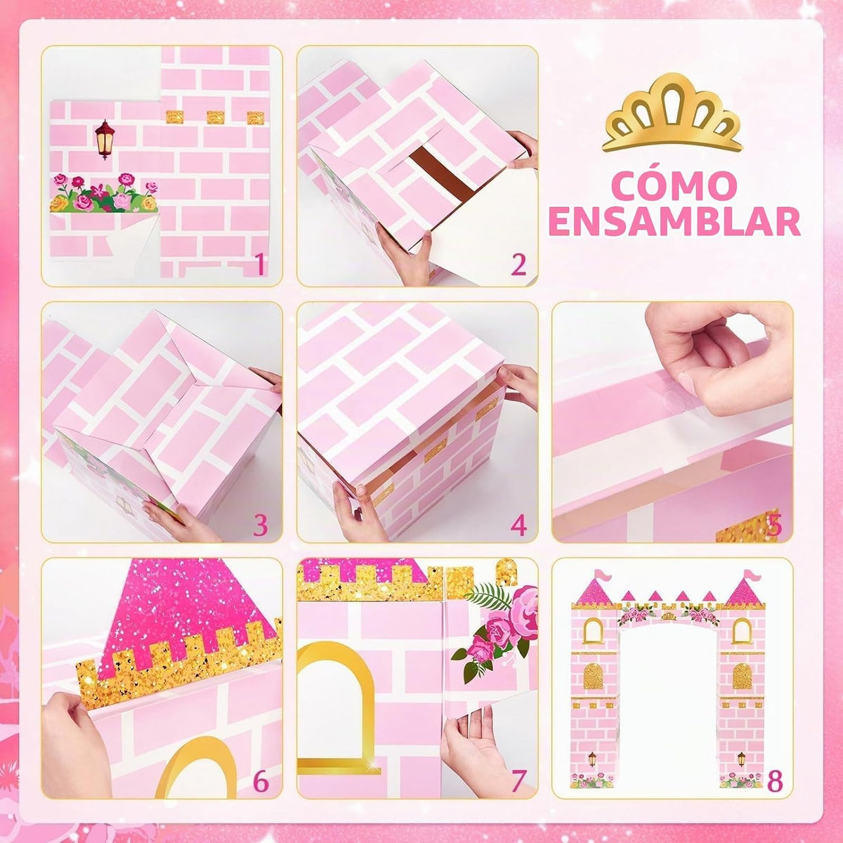 WERNNSAI Decoración rosa del partido de la princesa del castillo de...