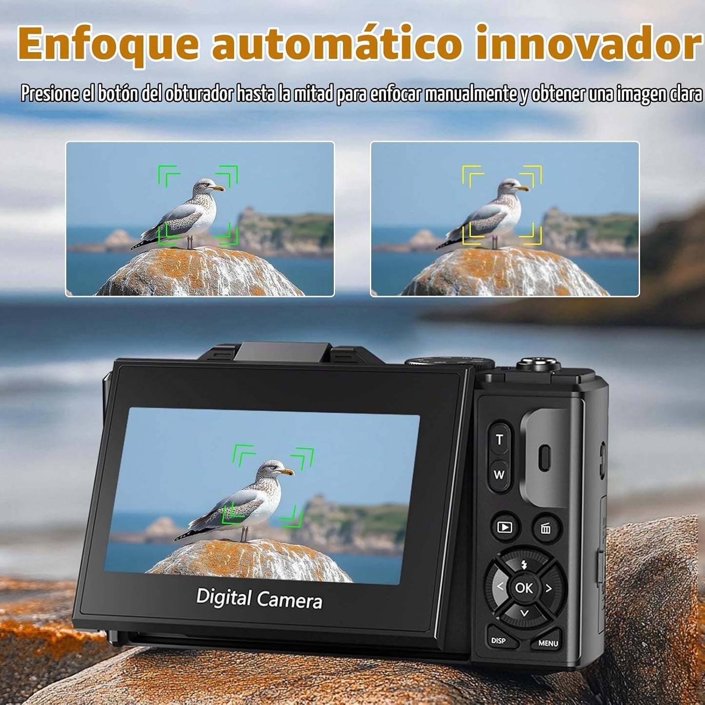 Cámaras 4K para fotografía, cámara de vlogging digital de 64MP para...