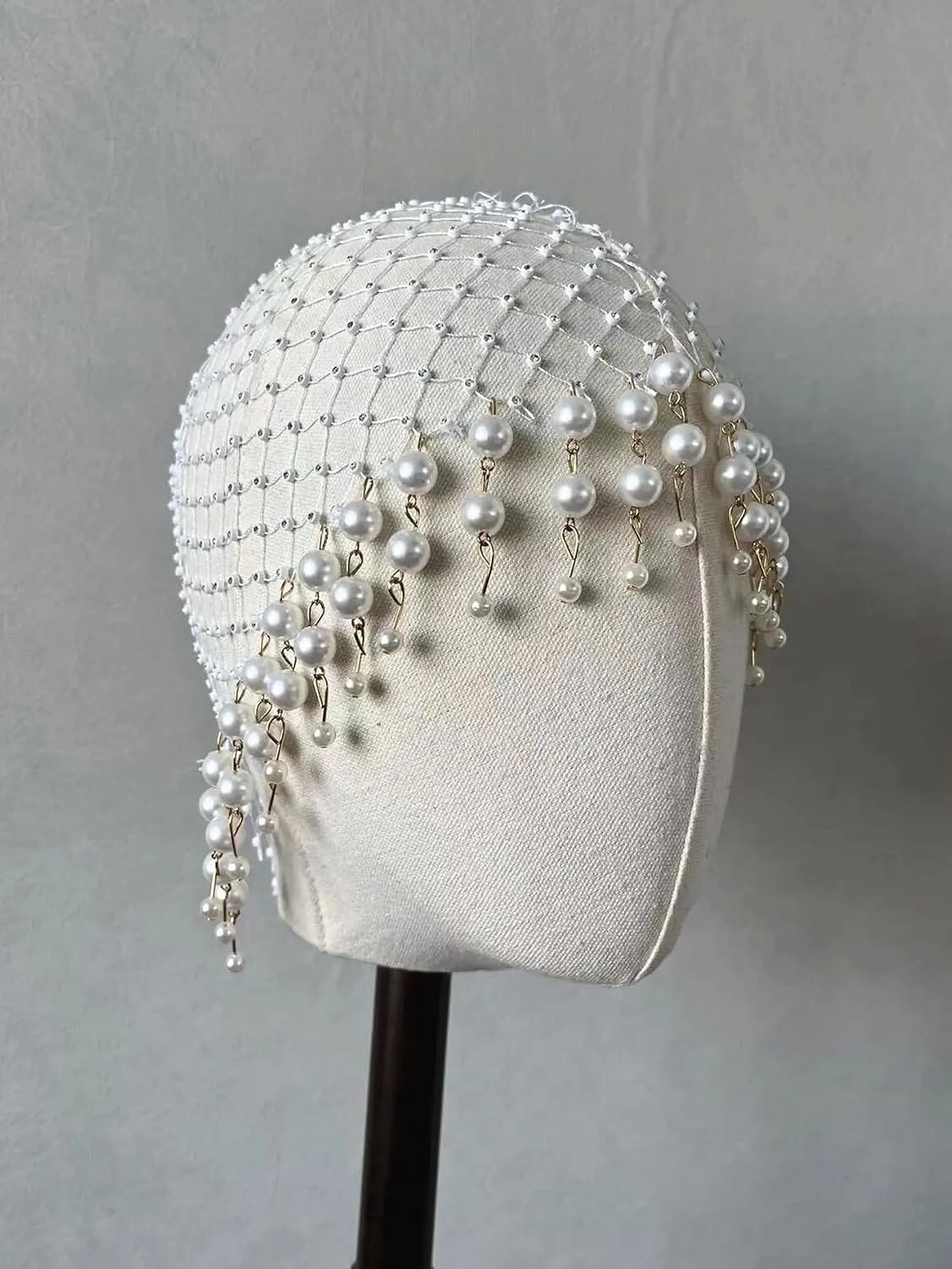 saqulopr Tocado para boda, joyería para el cabello, aleta, perlas,...