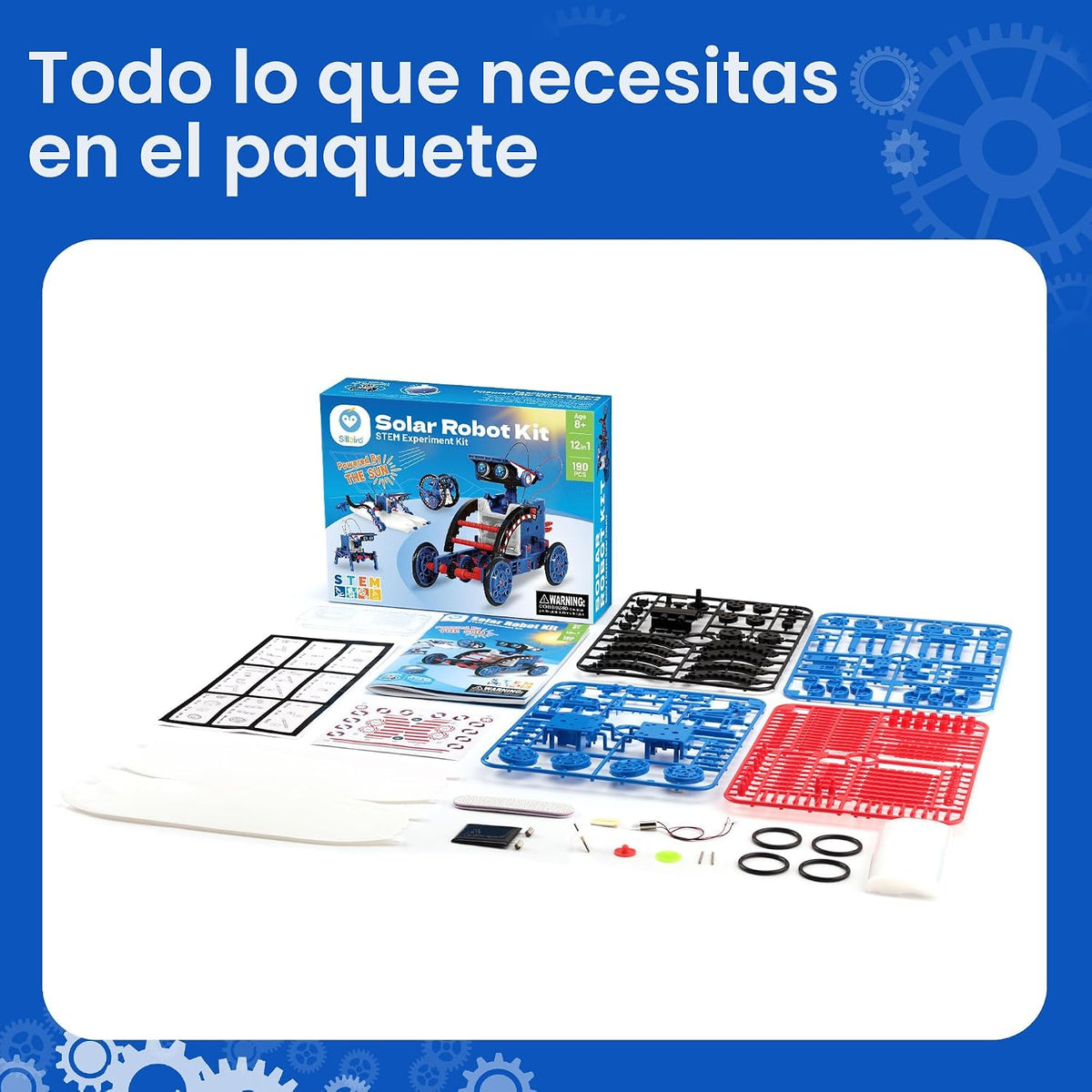 Sillbird Kit de construcción de robot solar STEM, regalo 12 en 1 pa...