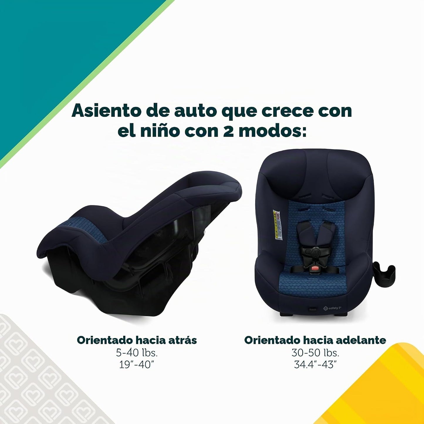 Safety 1st Asiento de automóvil convertible Smooth Ride, 2 en 1 hac...