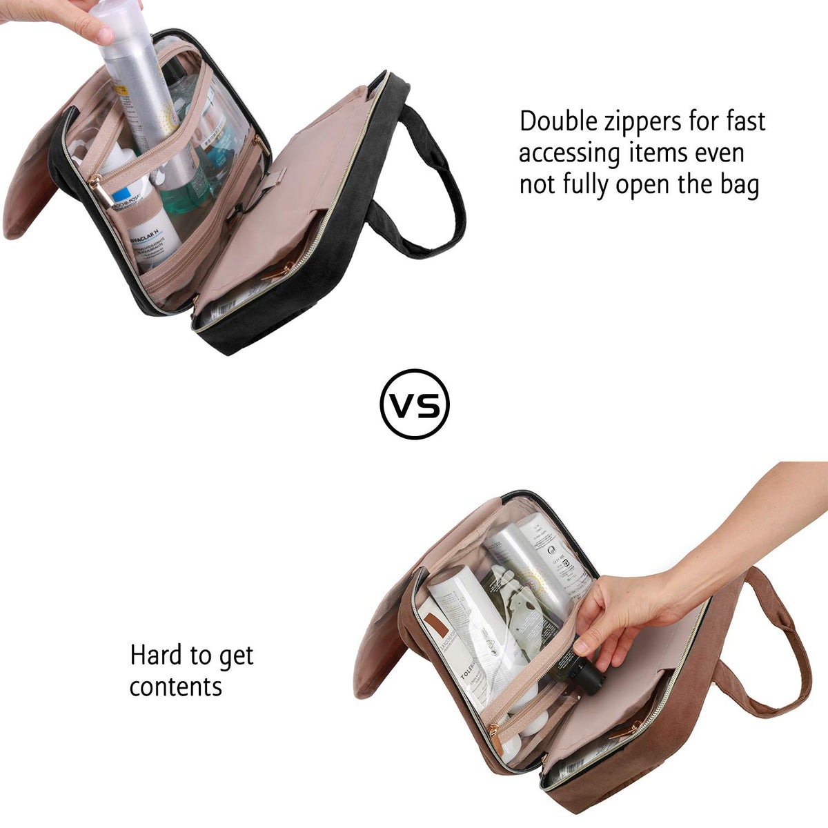Bolsa de viaje con gancho para colgar, resistente al agua, organiza...