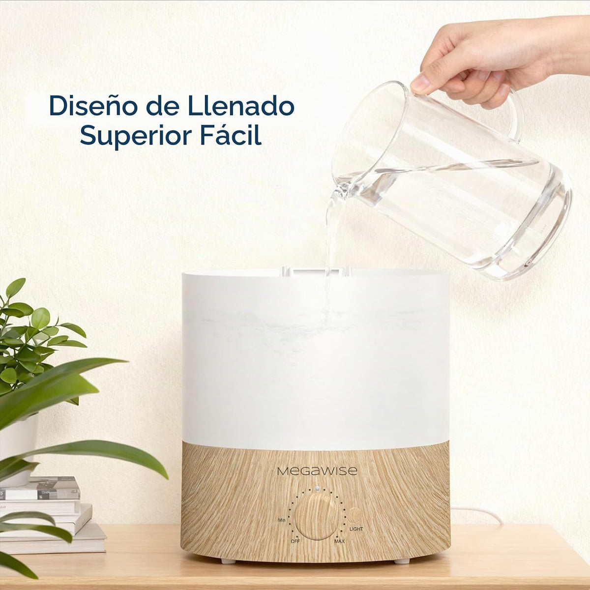 MEGAWISE Paquete de 2 humidificadores de niebla fría de 1.79L para...