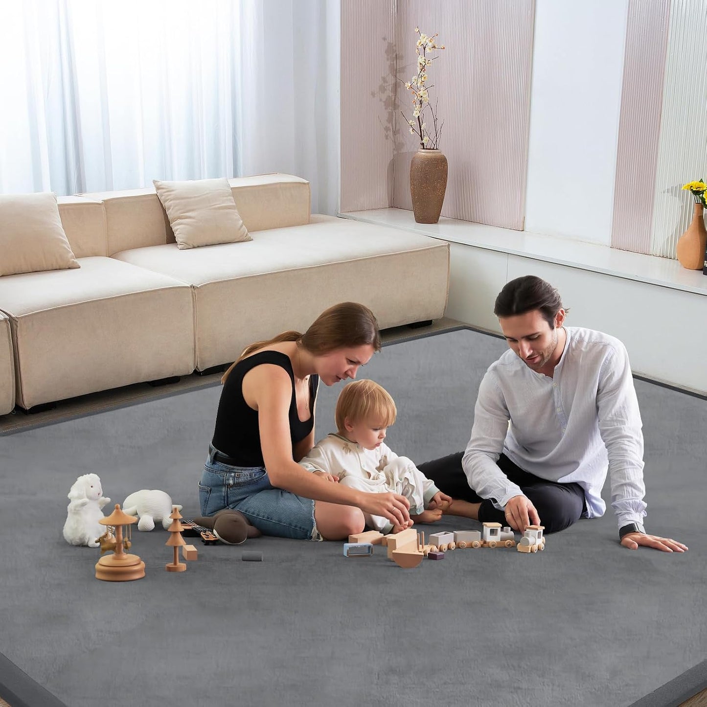 ILPEOD Alfombra de juego para acostar al bebé, alfombrilla para gua...