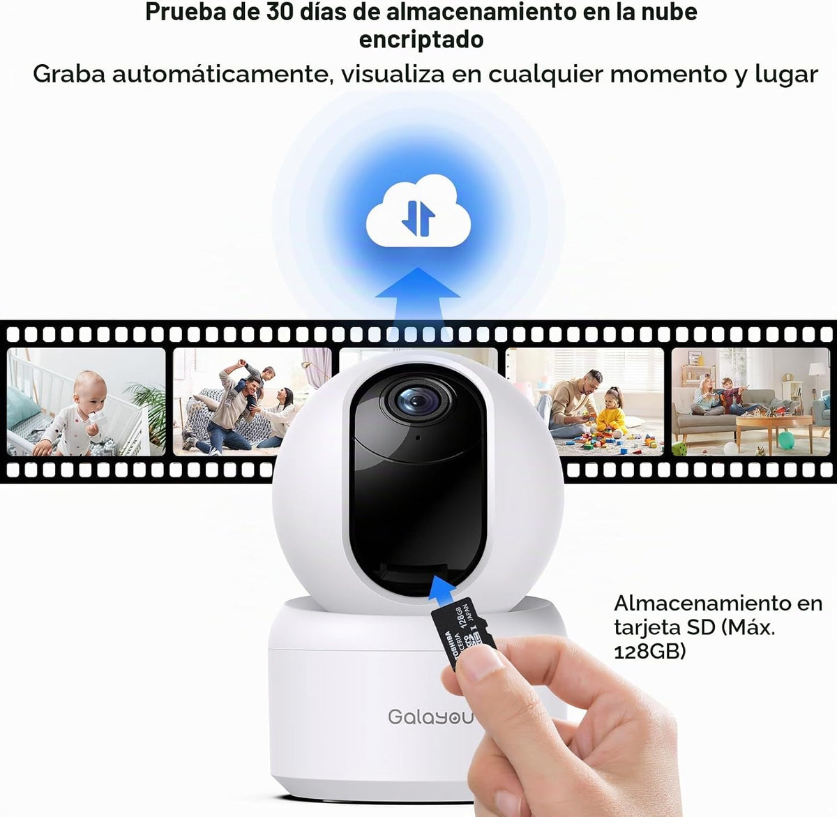 GALAYOU Cámara de Seguridad para Interiores 2K, Cámara para Mascota...