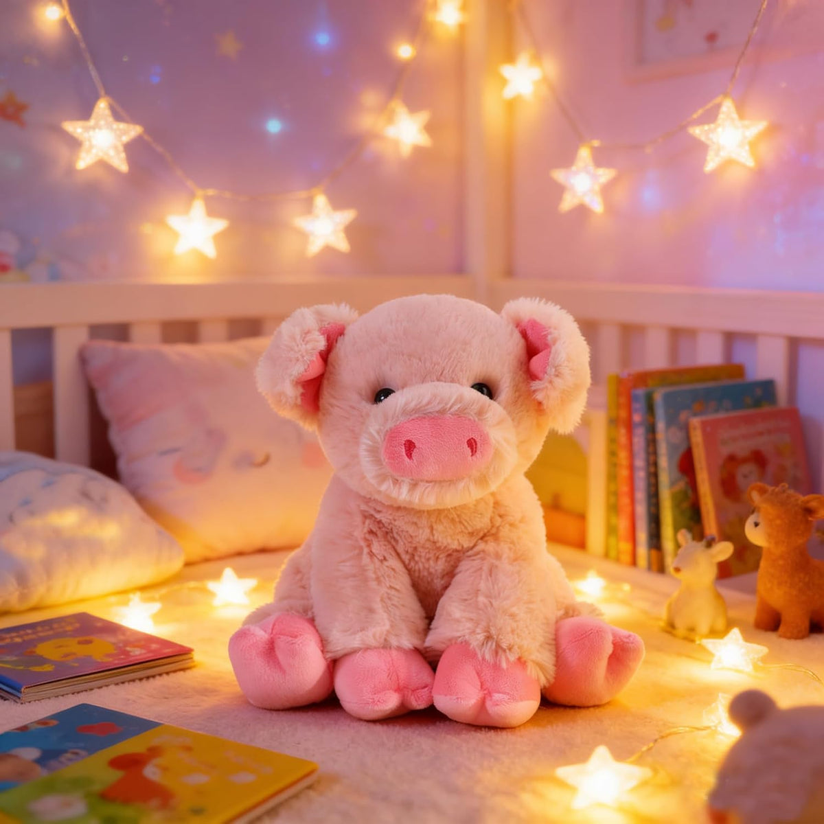 YUKOUQIAN Peluche de cerdo de 8 pulgadas para niñas y niños, Navida...