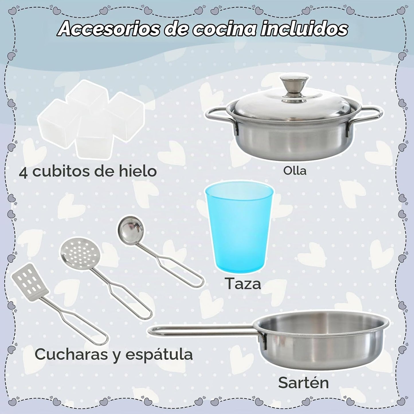 HONEY JOY Juego de cocina de madera para niños, juego de juguete de...