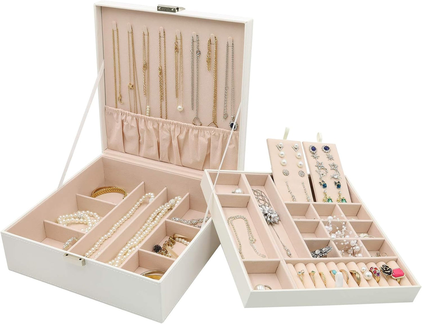 ProCase Caja de Joyas para Mujeres, 2 Capas Organizador de Joyas de...