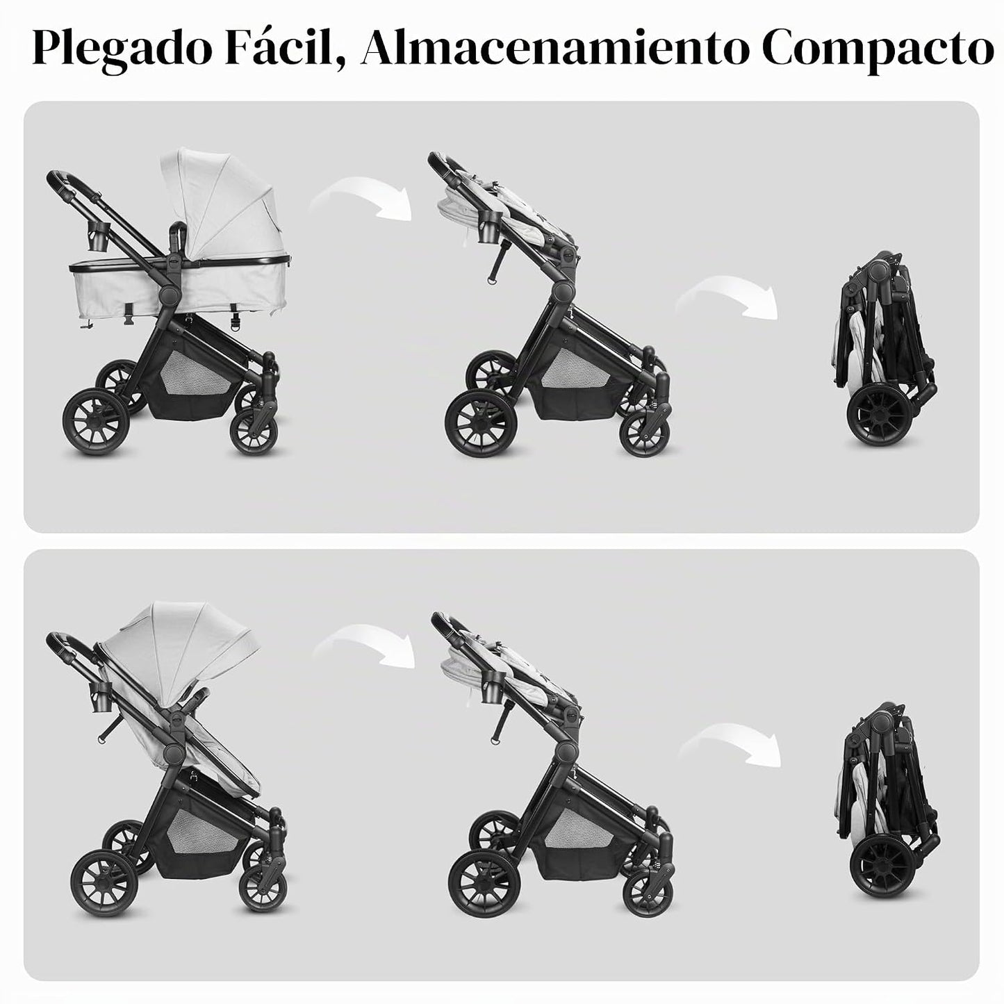 Nurtrarola - Cochecito de bebé ligero 2 en 1 con asiento reversible...