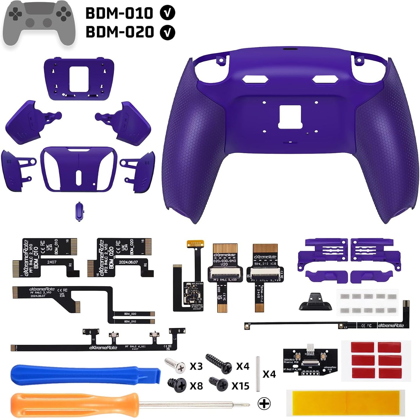 eXtremeRate RISE4 Plus MAX Kit de paletas traseras con topes de gat...