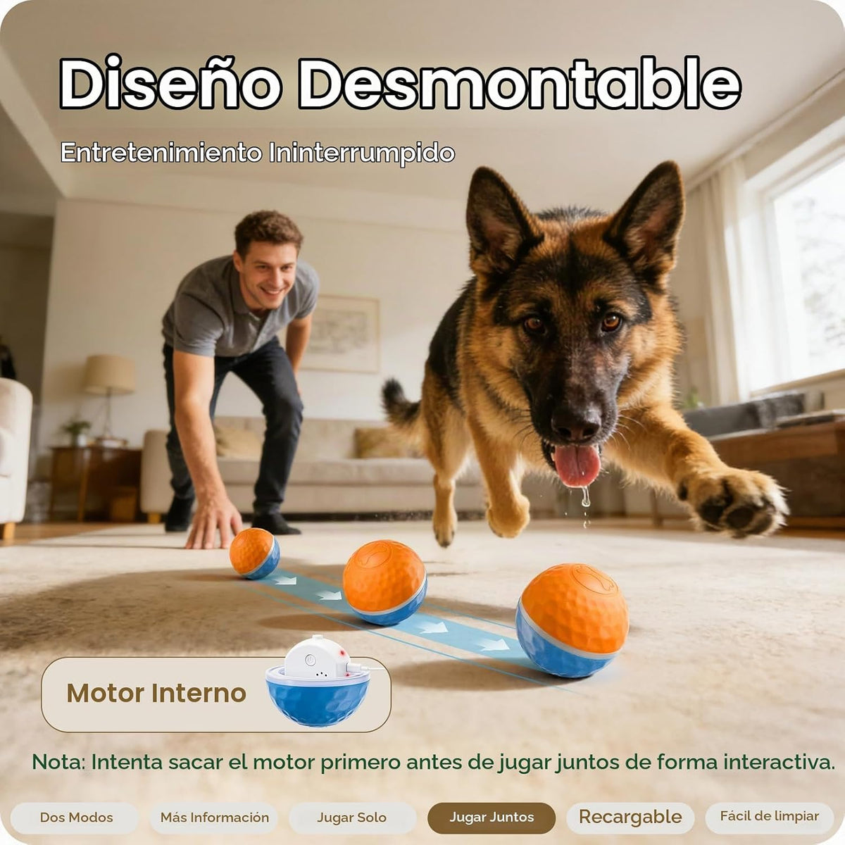 Apasiri Juguetes interactivos para perros: bola de perro temblorosa...