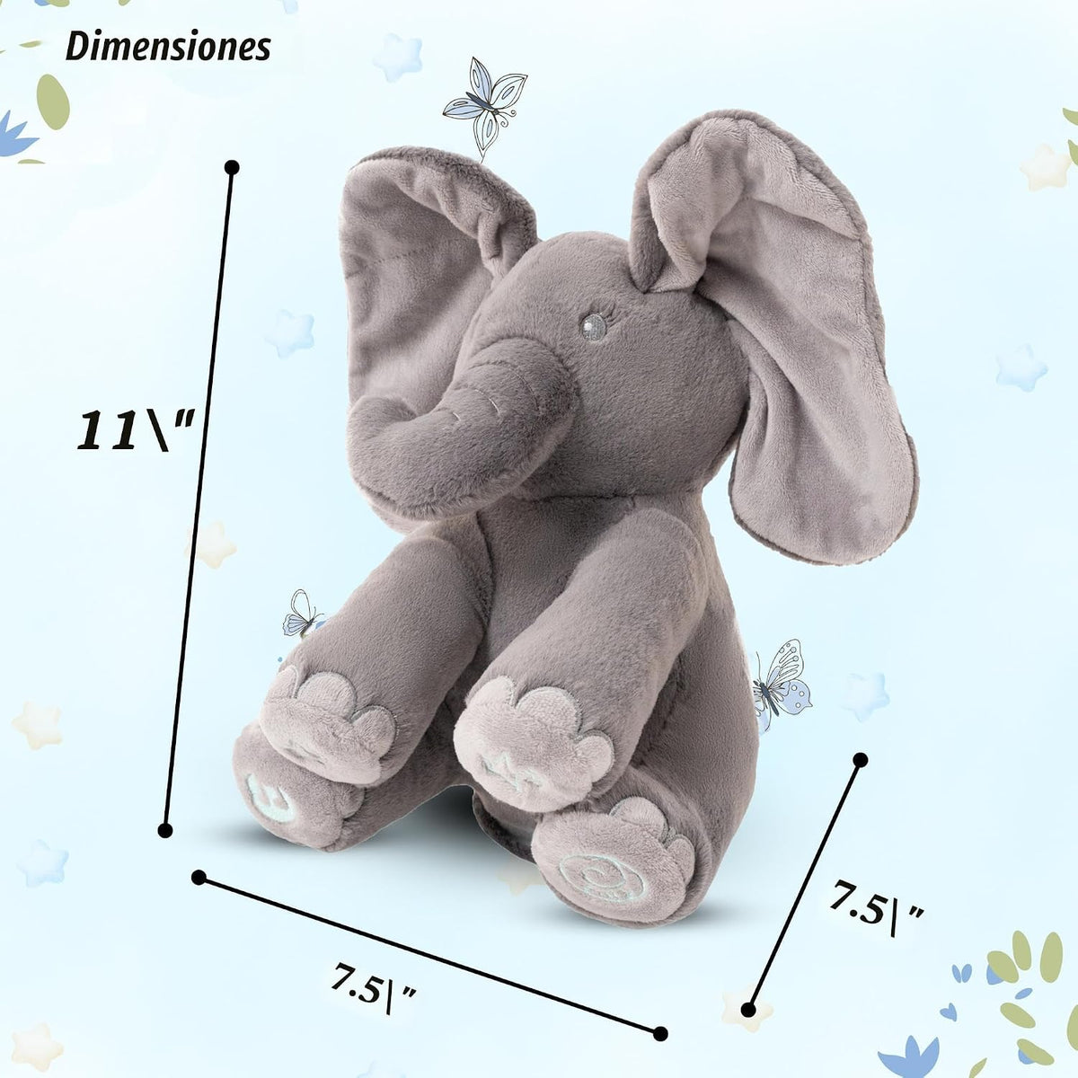 Dimple Emery Peek\u2011a\u2011Boo Elefante de peluche \u2013 Elefan...