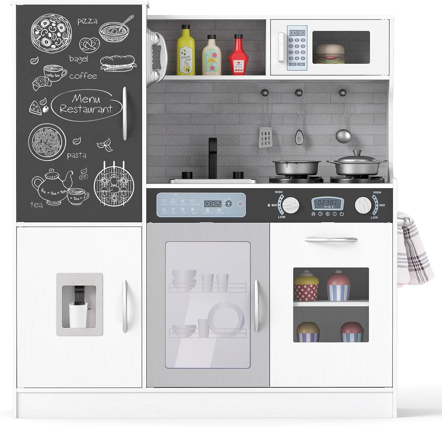 Costzon Juego de cocina para niños, gran juego de juguetes de cocin...
