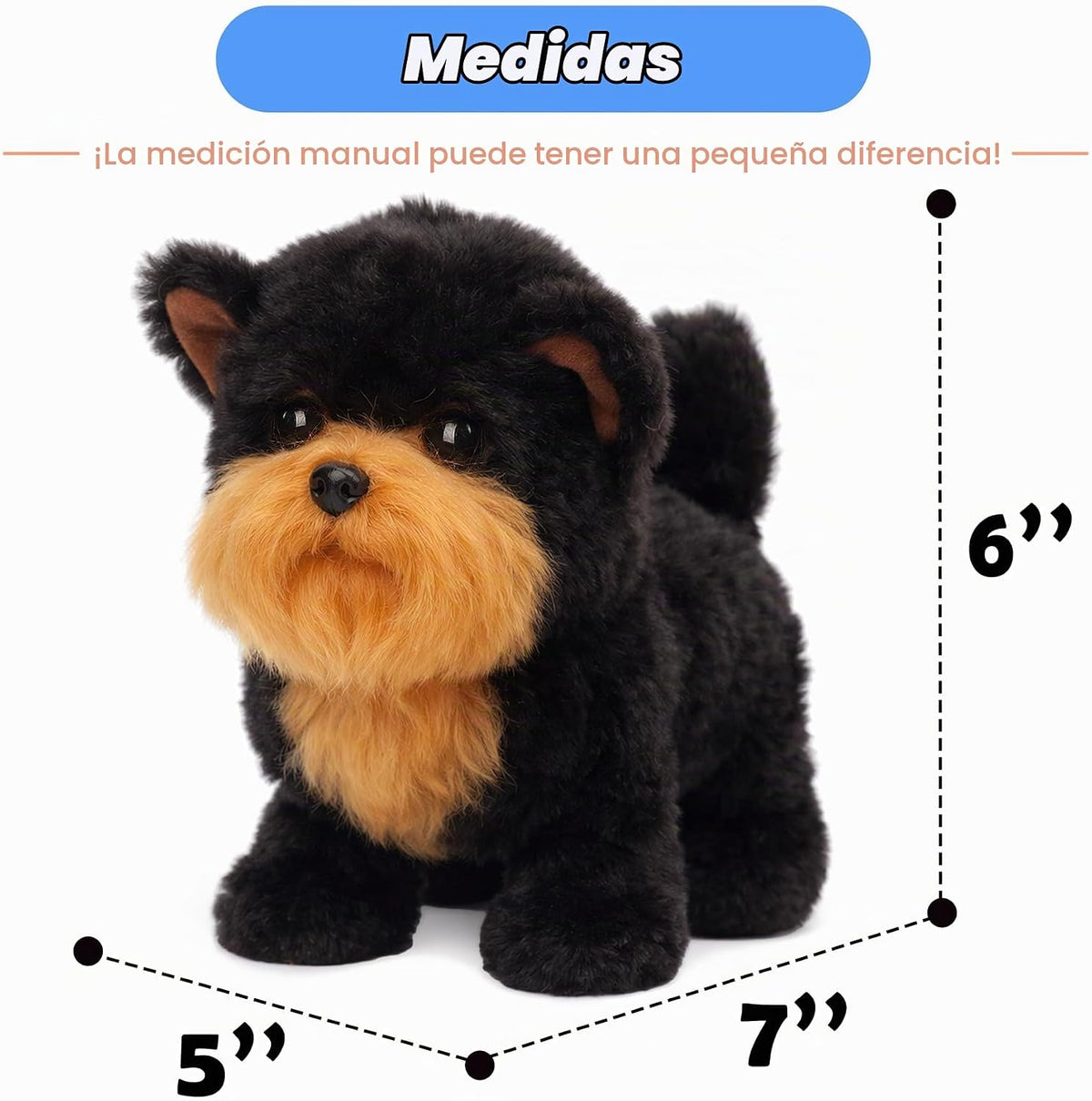 Hopearl Walking Black Yorkshire Terrier - Juguete electrónico inter...