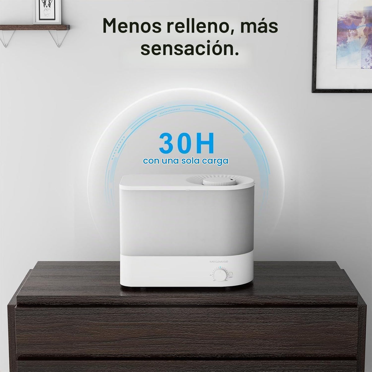 MEGAWISE Humidificador de niebla fría de llenado superior de 6L par...