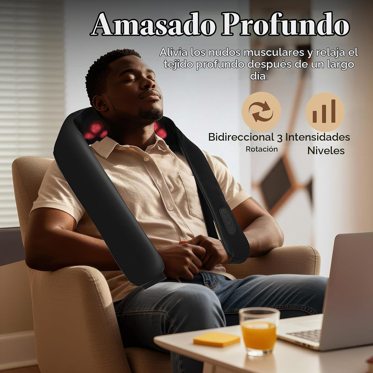 CuPiLo Masajeador de cuello inalámbrico para aliviar el dolor de te...
