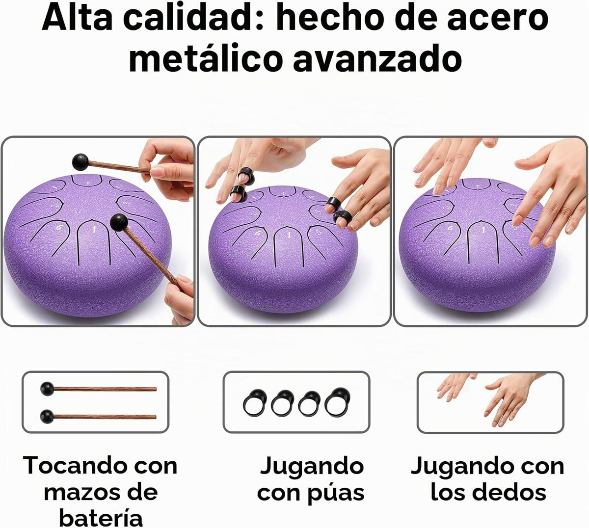 Lronbird Percusión de tambor de lengua de acero, instrumentos music...