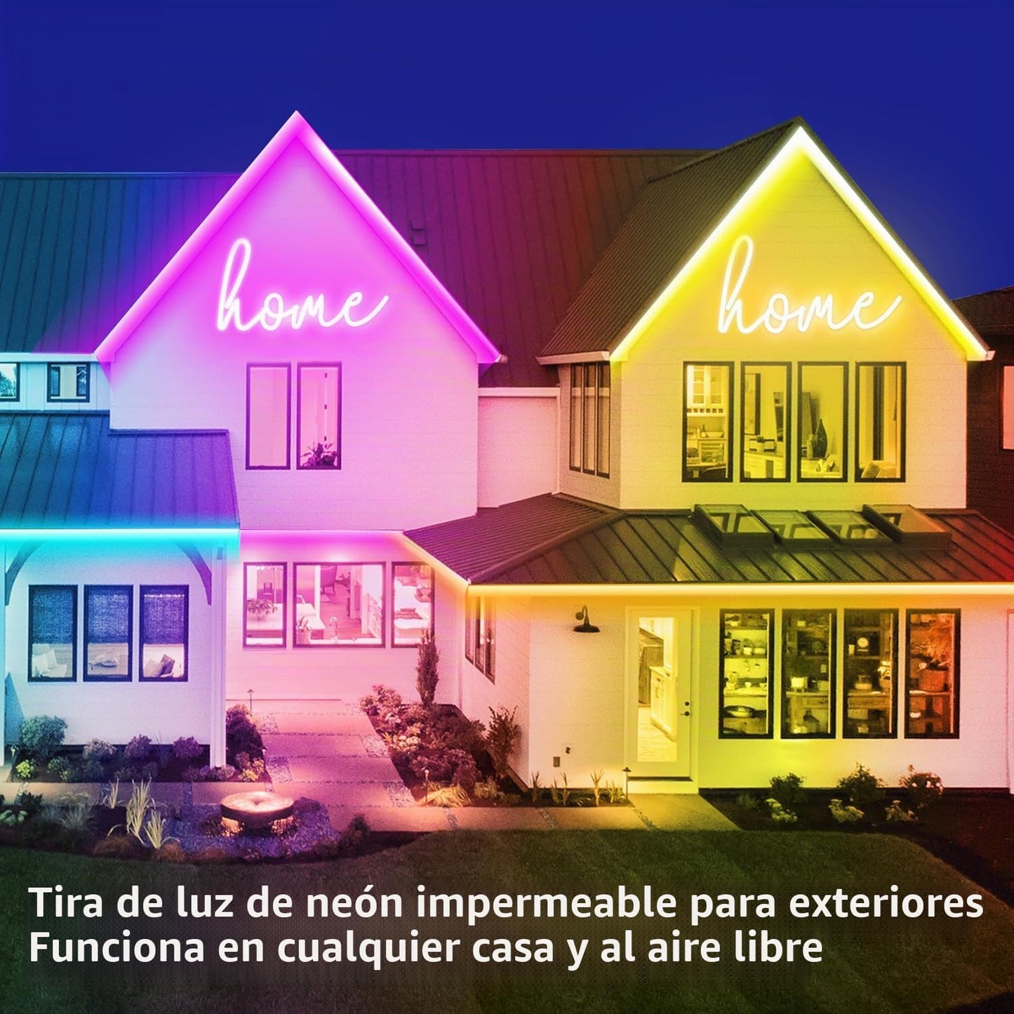 Luces de cuerda LED de neón de 132 pies con control por aplicación\...
