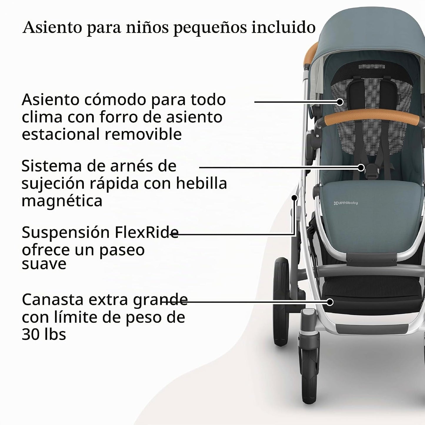 UPPAbaby Vista V3 Cochecito + Mesa V3 Sistema de viaje para asiento...
