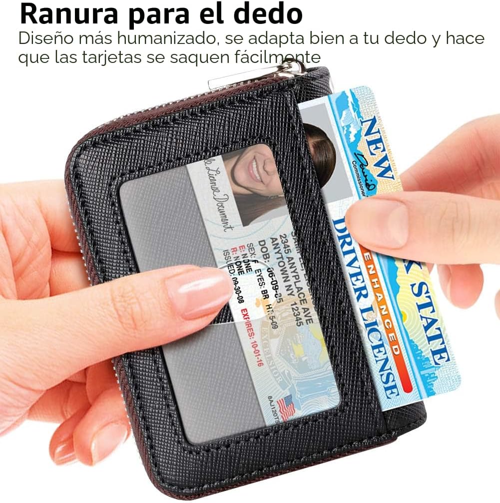 FurArt Cartera con Cremallera para Mujeres, Cartera con Bloqueo RFI...