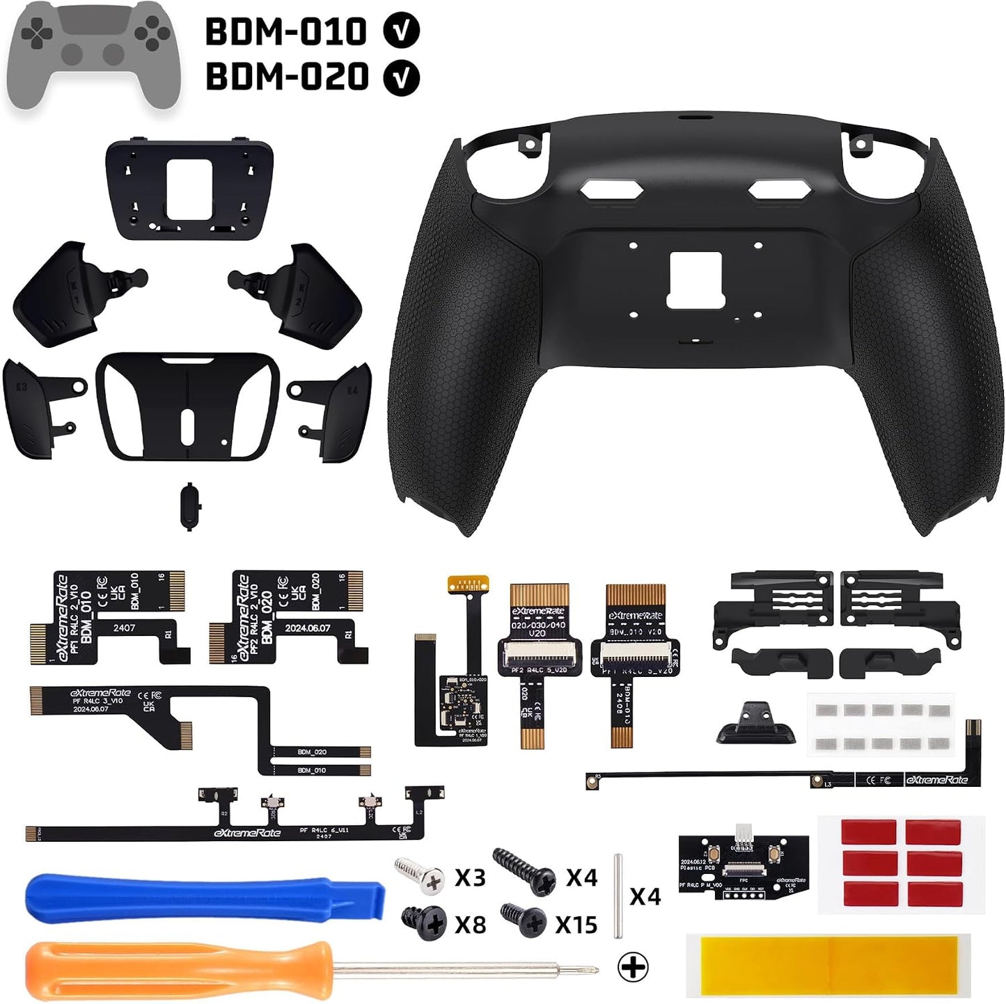eXtremeRate RISE4 Plus MAX Kit de paletas traseras con topes de gat...