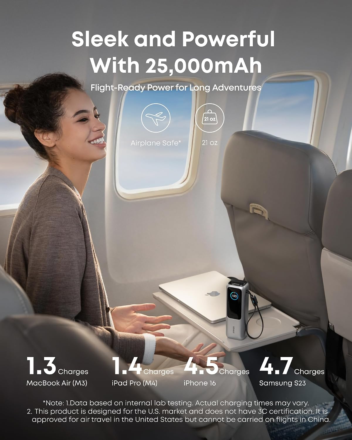 Anker Batería portátil para laptop, cargador portátil de 25,000 mAh...