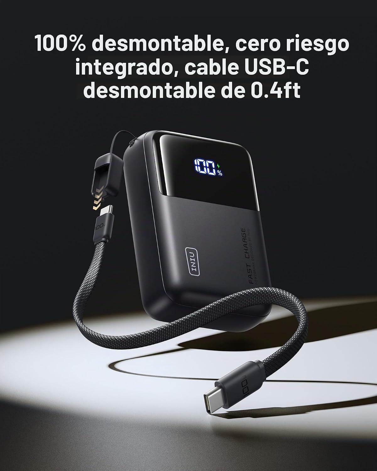 INIU Banco de energía de carga rápida de 100 W, cargador portátil d...
