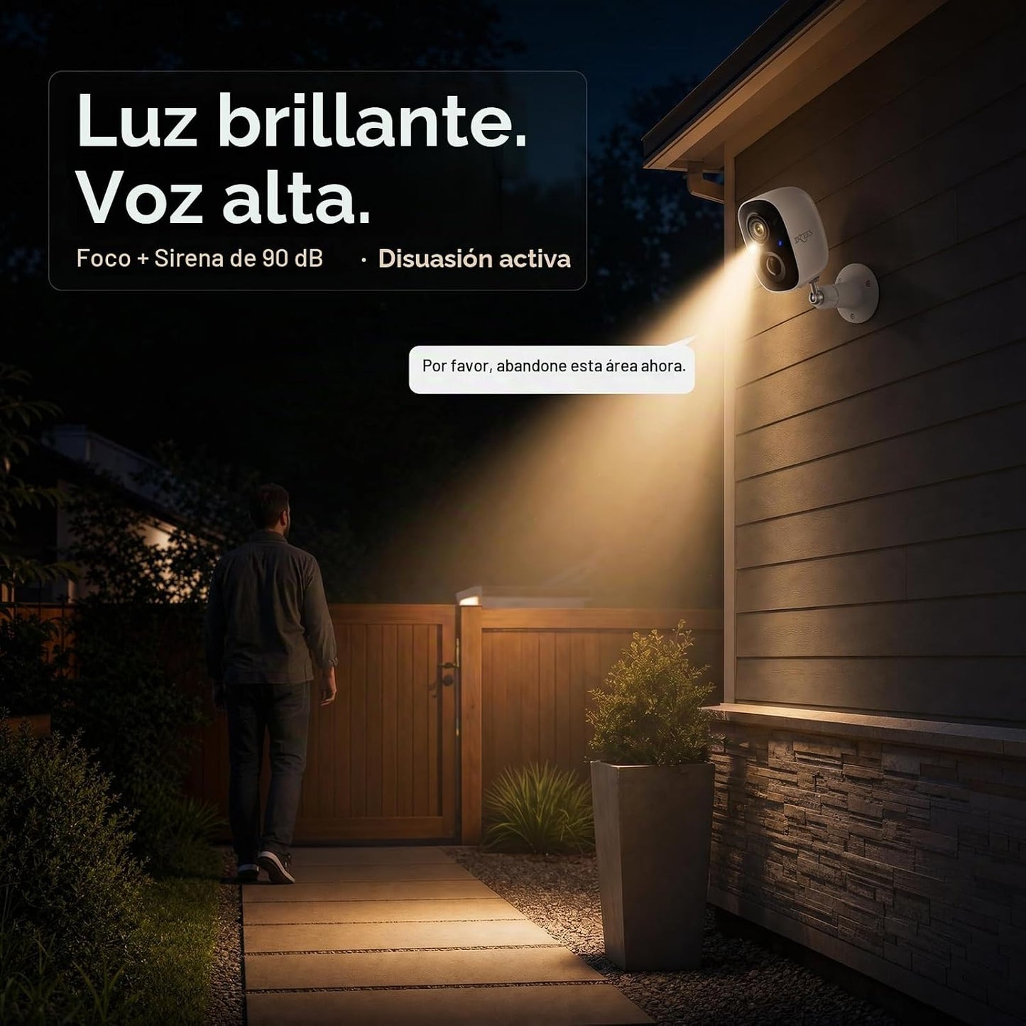 Cámaras de seguridad Dzees inalámbricas para exteriores - Foco y si...