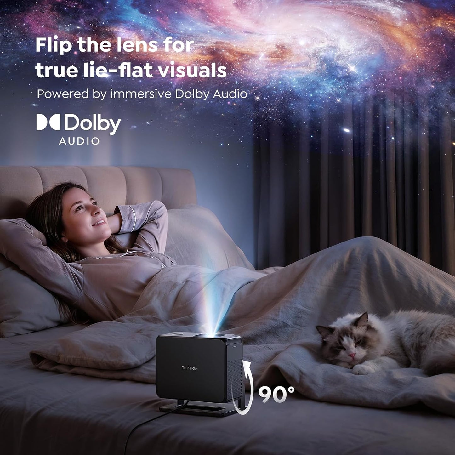 Proyector inteligente [Google TV 14.0 y soporte Dolby y 4K] con WiF...