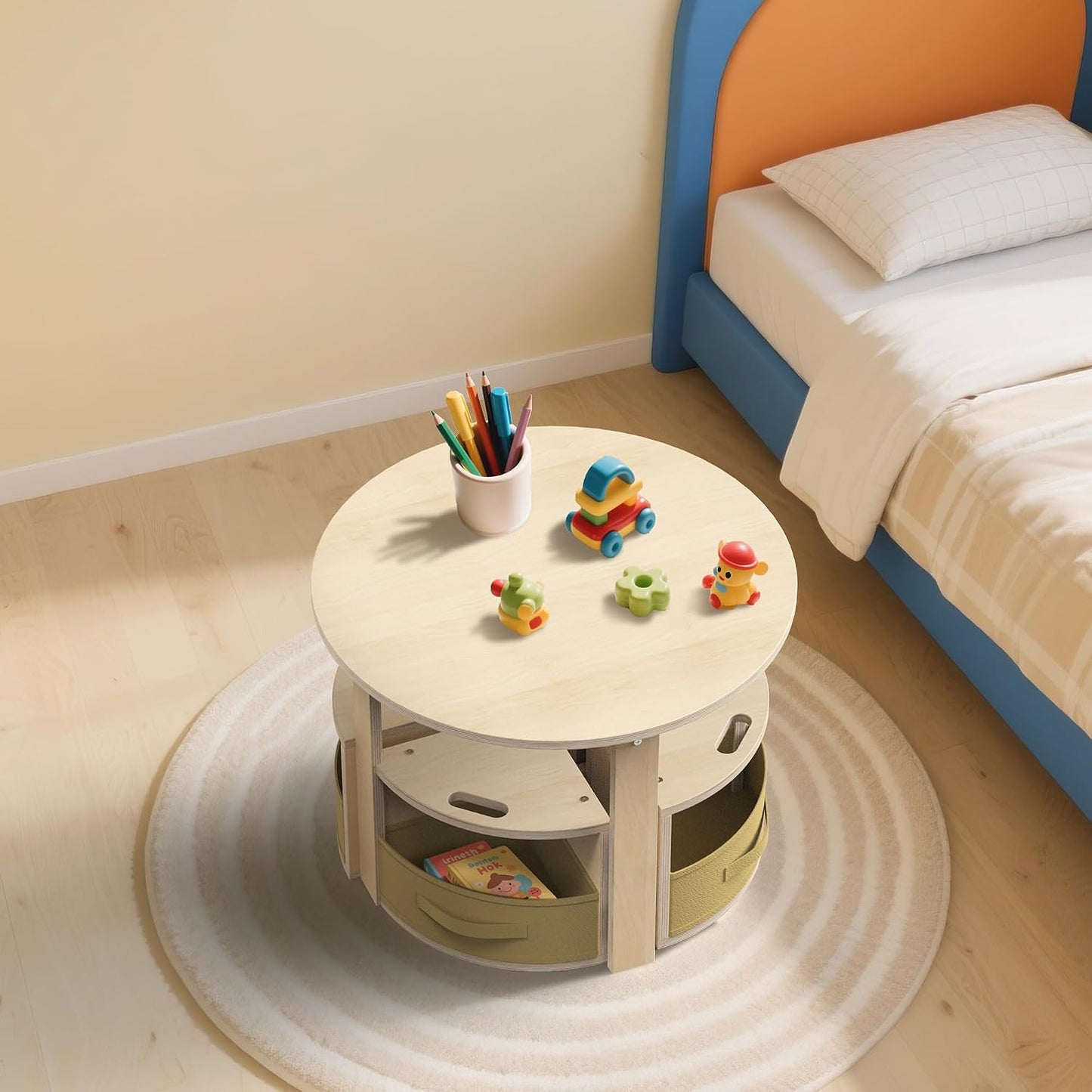bbgroundgrm Juego de mesa y silla con 4 taburetes de almacenamiento...
