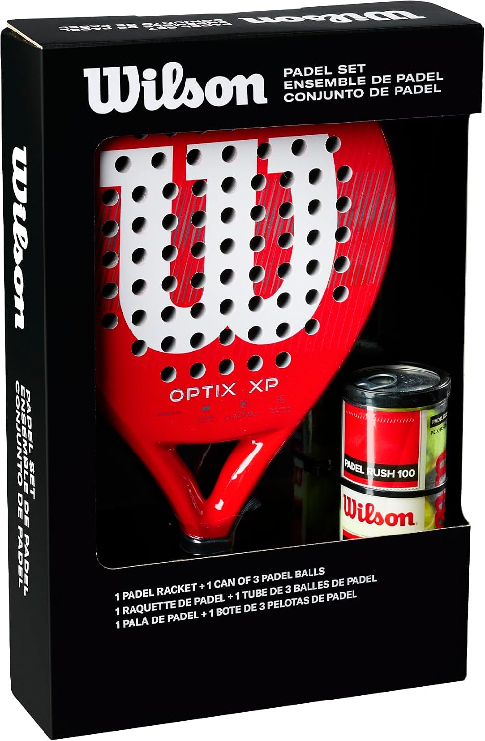 Wilson Kit de pádel Optix XP - Rojo, con la paleta Optix XP roja y...