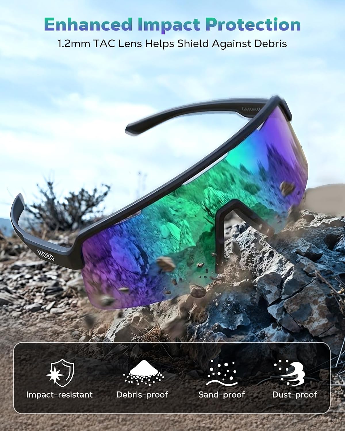 MoKo Gafas de sol polarizadas para correr para hombres y mujeres, u...