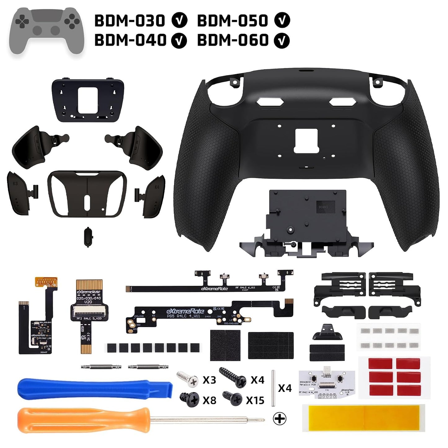 eXtremeRate RISE4 Plus MAX RMB Kit de paletas traseras con topes de...