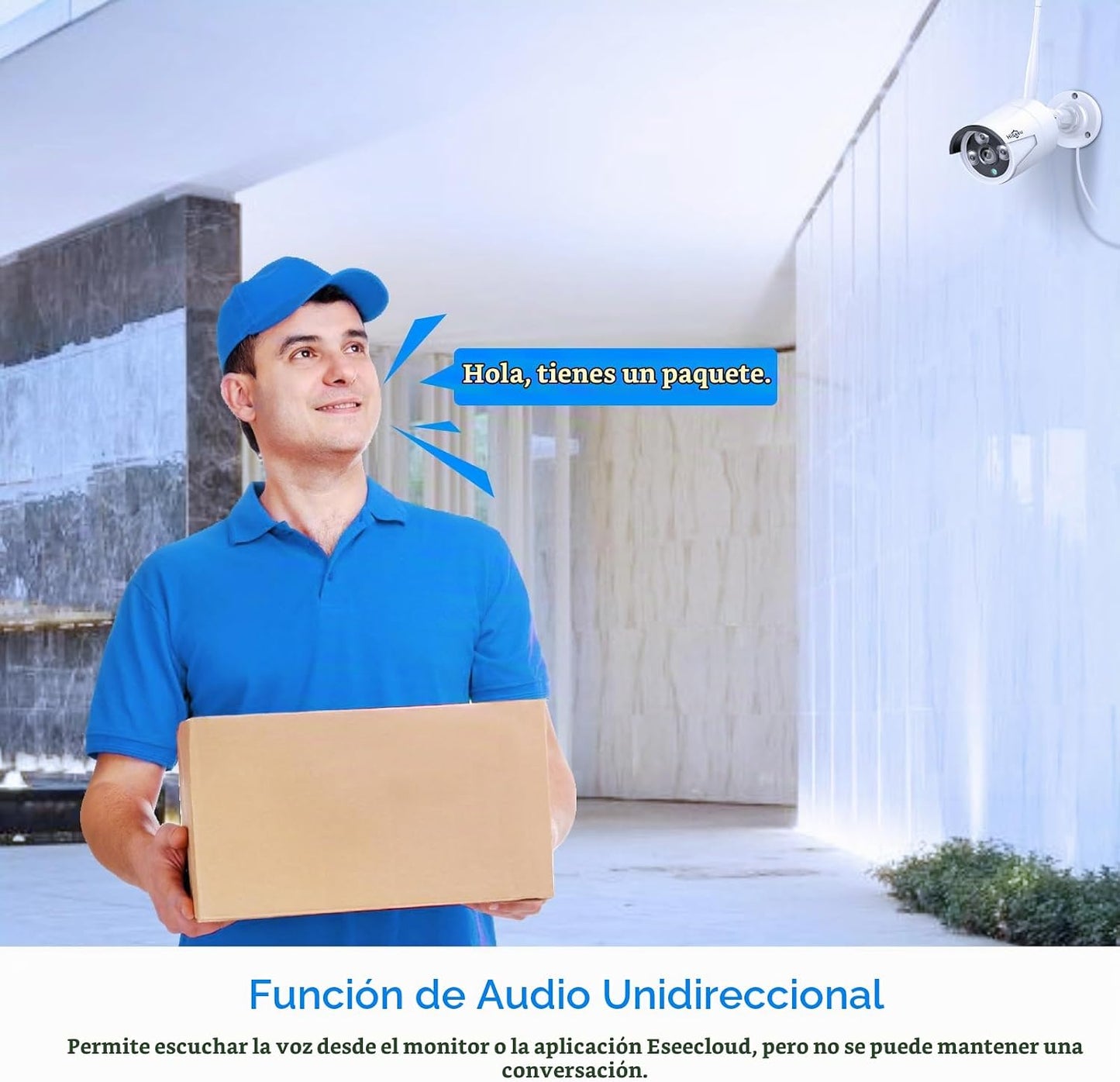Hiseeu - Sistema de cámaras de seguridad inalámbrico, alcance de 10...