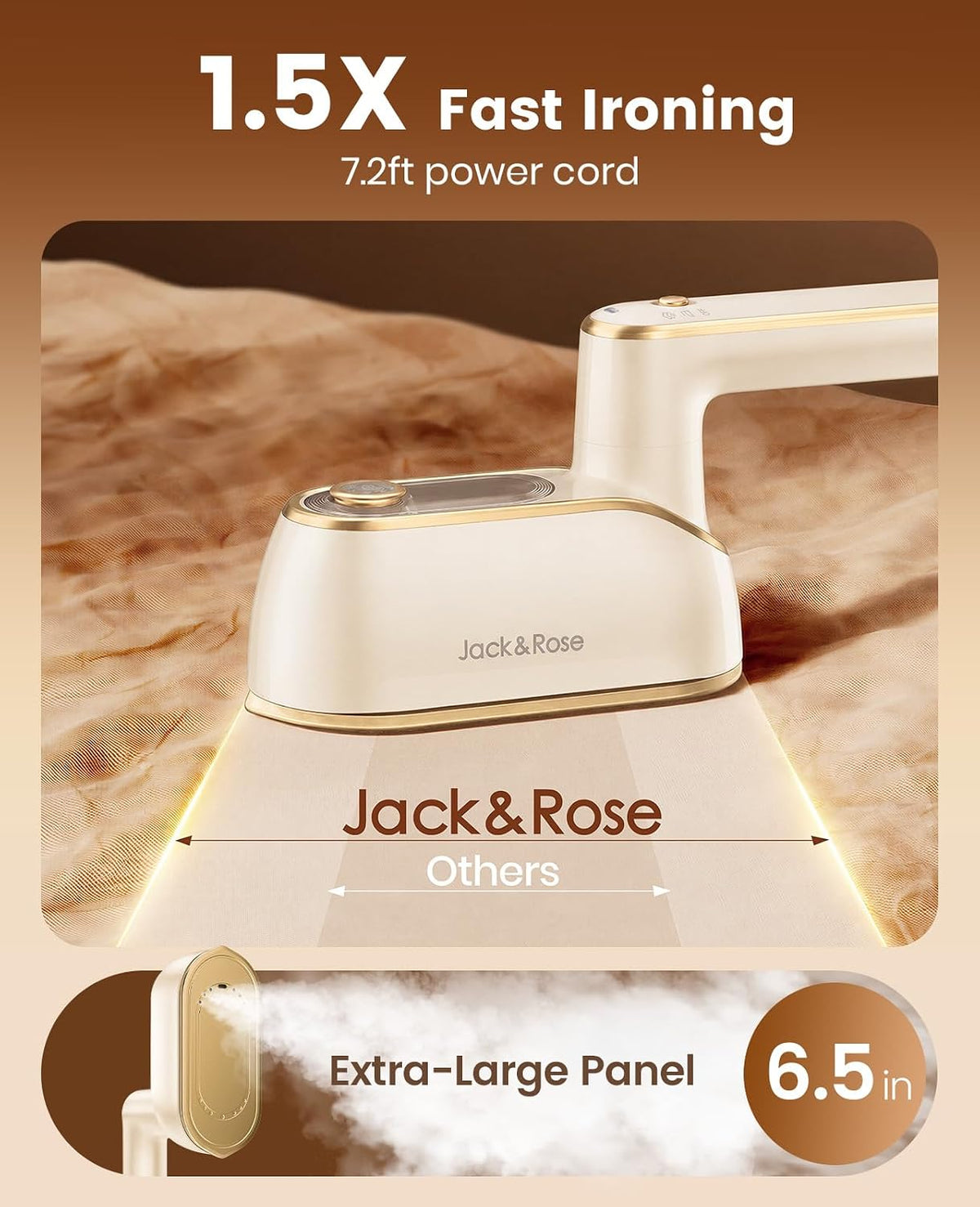 Plancha de vapor de viaje para ropa, vaporizador de hierro de 1200...