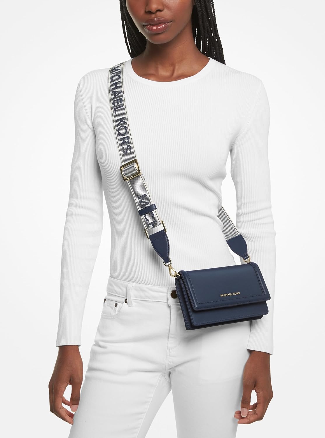 MICHAEL Michael Kors Jet Set - Correa cruzada pequeña para teléfono