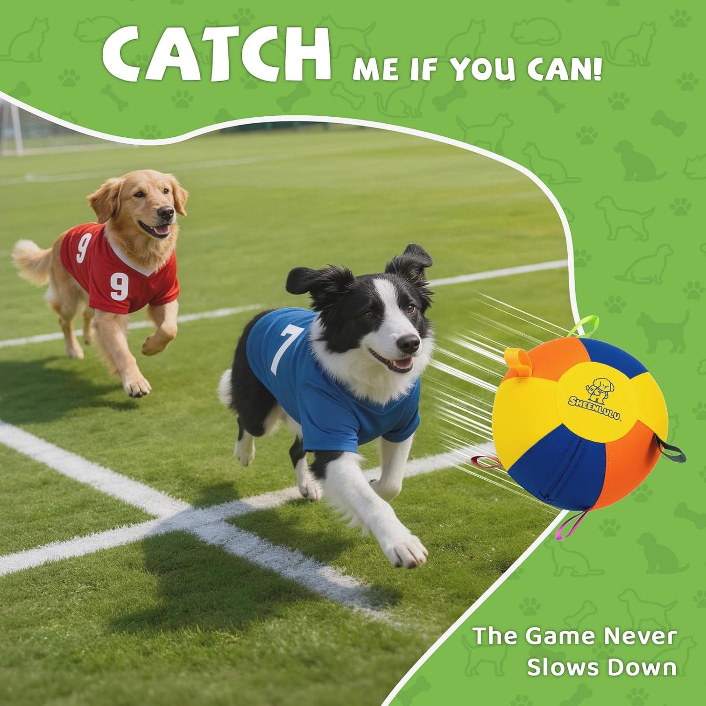 SHEENLULU Pelota de pastoreo para perros, pelota de fútbol de entre...
