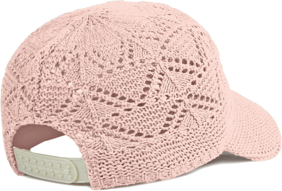 FASHIXD Gorra de béisbol de malla tejida para mujer, de hilo de ver...