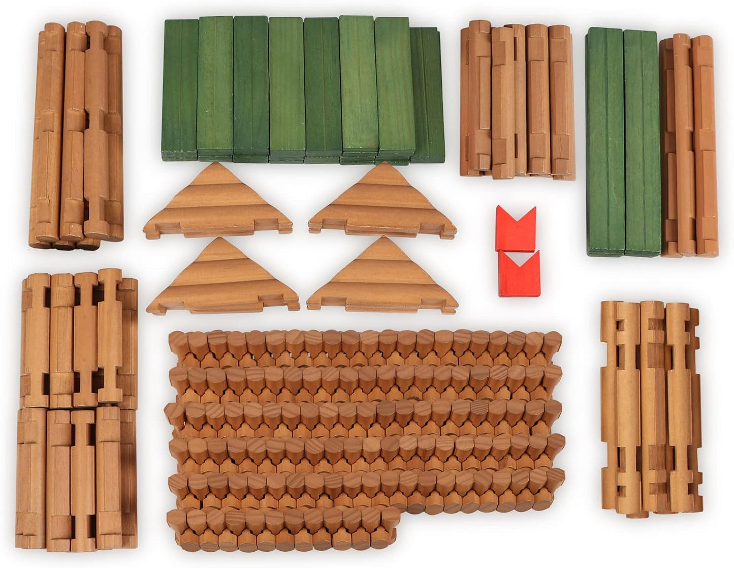 Wondertoys Juego de troncos de madera de 328 piezas a partir de 3 a...