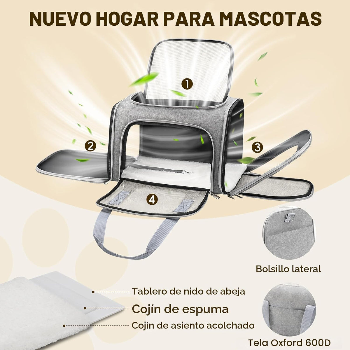 Zedkeys Transportador suave para gatos y perros pequeños y gatos gr...